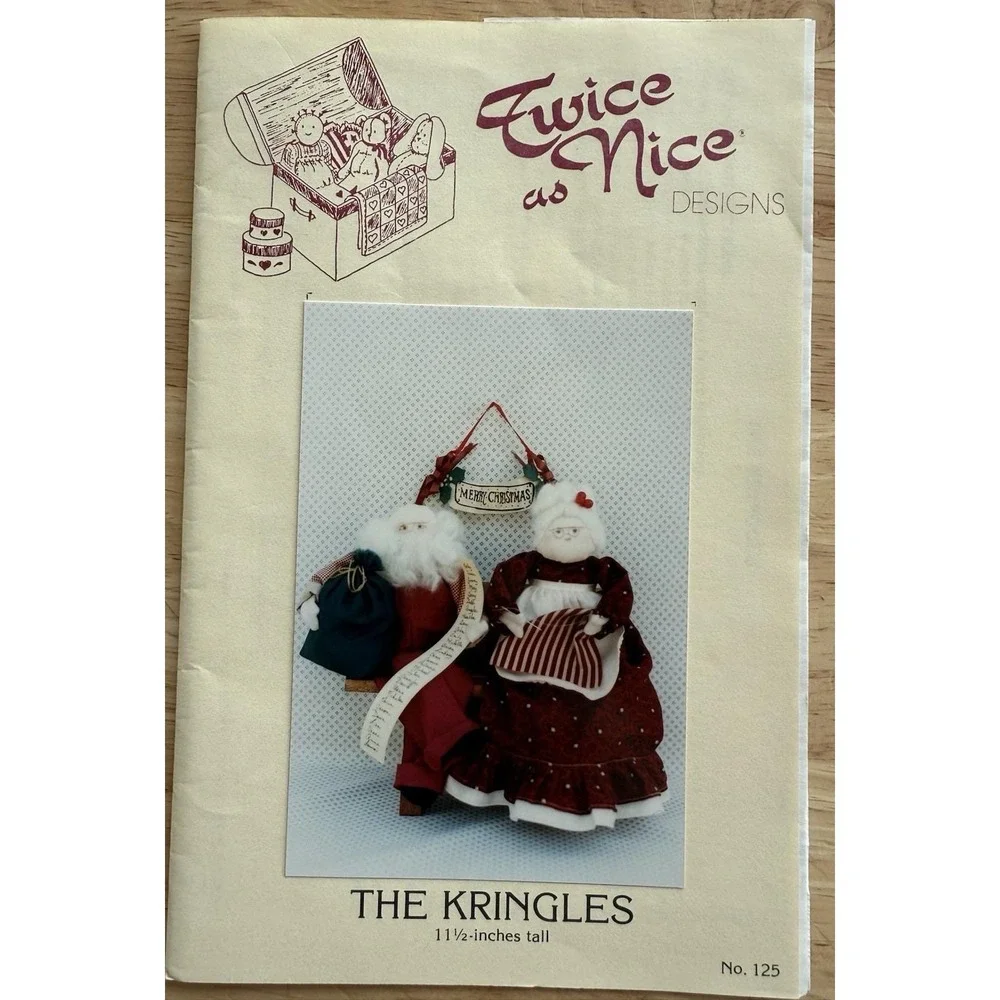 Twice As Nice Doll Sewing Christmas Craft Pattern ~The Kringles 11.5
